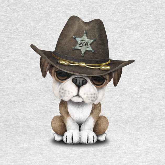 Cute British Bulldog Puppy Sheriff by jeffbartels